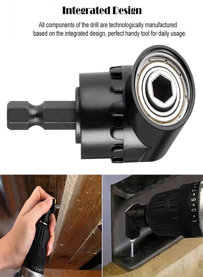 HOOOWOOO 105 Degree Right Steel Angle Driver Angle Extension Power Screwdriver drill with 1/4 Drive Hex Bit Quick Magnetic Drill Bit Angled bit Power Drill Tool,Multifunction Right Angle Drill - Image 4