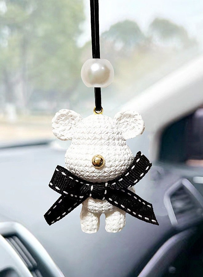 White Bear Car Pendant Cute Car Ornaments - Image 1
