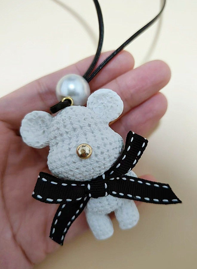 White Bear Car Pendant Cute Car Ornaments - Image 3