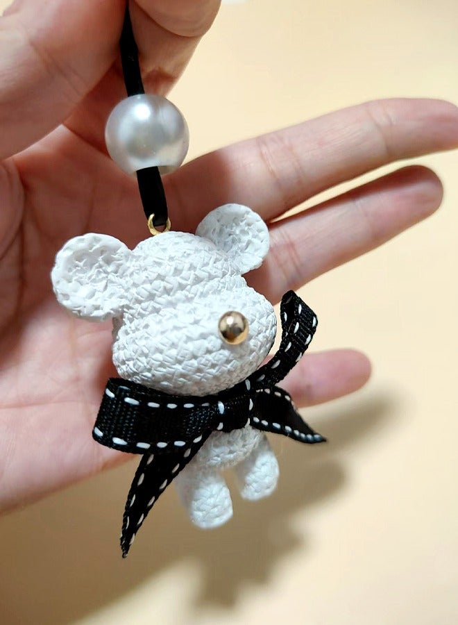 White Bear Car Pendant Cute Car Ornaments - Image 4