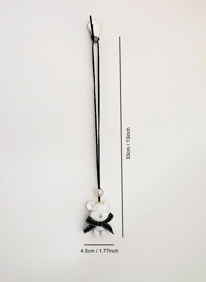 White Bear Car Pendant Cute Car Ornaments - Image 2