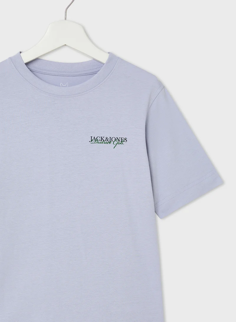جاك وجونز جونيور Kids Logo Crew Neck T-Shirt