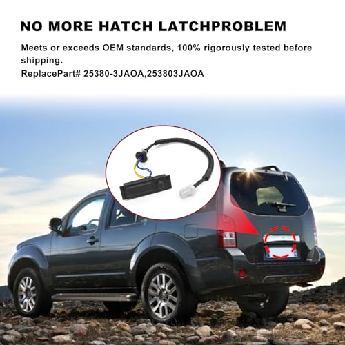 CmeRto Hatch Release Button Trunk Latch 25380-3JA0A Rear Liftgate Tailgate Trunk Open Release Switch Button Compatible with Nissan Pathfinder Platinum S SL SV 2016-2020, Platinum Hybrid 2014-2015 - Image 3