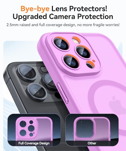 CANSHN Magnetic Compatible with iPhone 16 Pro Max Case, Upgraded [Full Camera Protection] [Compatible with Magsafe] [Translucent Matte] Shockproof Protective Phone Cover 6.9 Inch - Pinkish Purple - Image 4
