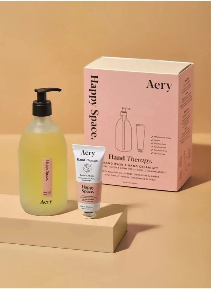 ايري ليفينج Aery Living Happy Space Hand Therapy Gift Set 500ml Soap & 75ml Hand Cream