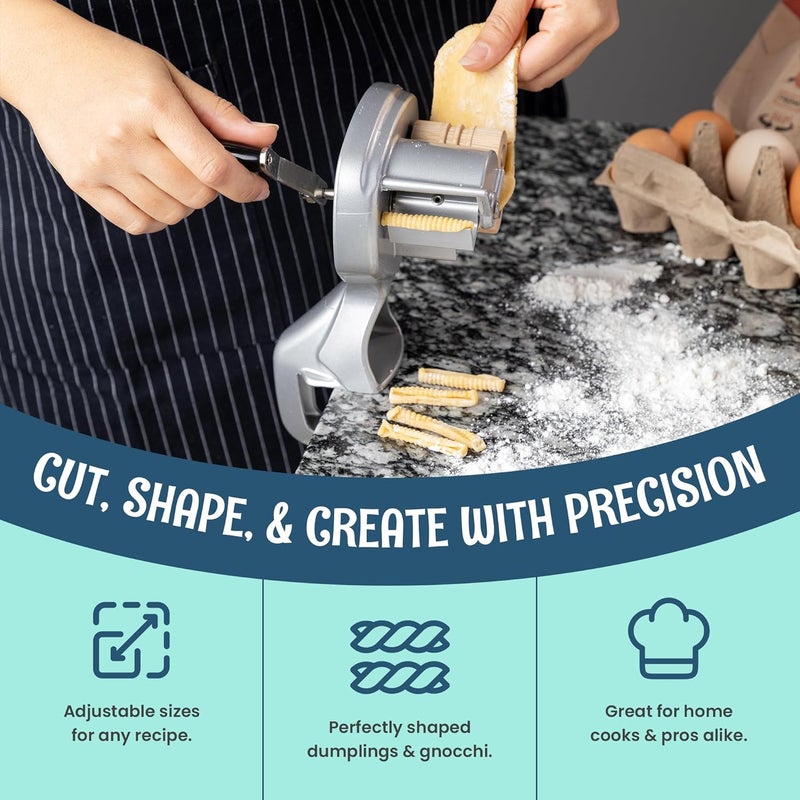 O'Creme Cavatelli Pasta Maker – Original Italian Pasta Roller Pasta Maker Machine – Non-Stick Coating Wooden Rollers Gnocchi Maker Pasta Attachment – Easy to Clean and Perfect Precision Cut - Image 3