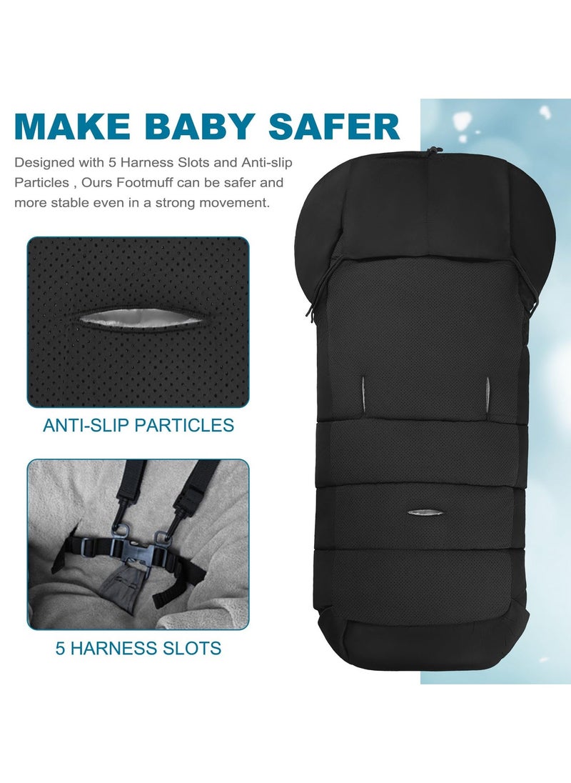 Generic Universal Winter Stroller Footmuff with Adjustable Hood, Cozy Fleece Lined Sleeping Bag for Pushchairs and Prams, Warm Footmuffs for Cold Weather  - Image 4