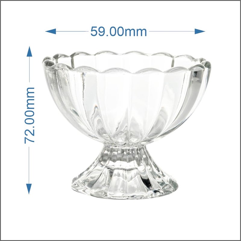 Yera 125ml Glass Bowl Set Perfect for Indulgent Treats Set of 6 Exquisite Glass Ice Cream Cups - Image 4