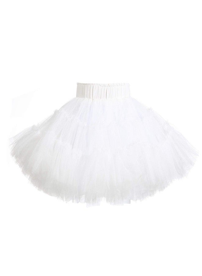 elamccor Baby Tutu Skirt Toddler Little Girls'Ballet Dance Tulle Skirt 1-10T White - Image 1