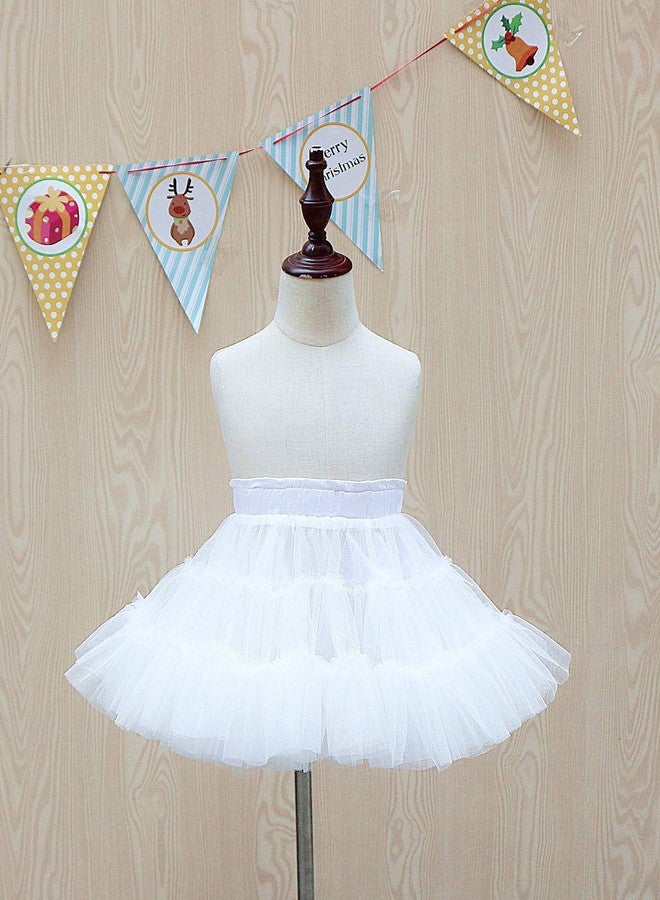elamccor Baby Tutu Skirt Toddler Little Girls'Ballet Dance Tulle Skirt 1-10T White - Image 5