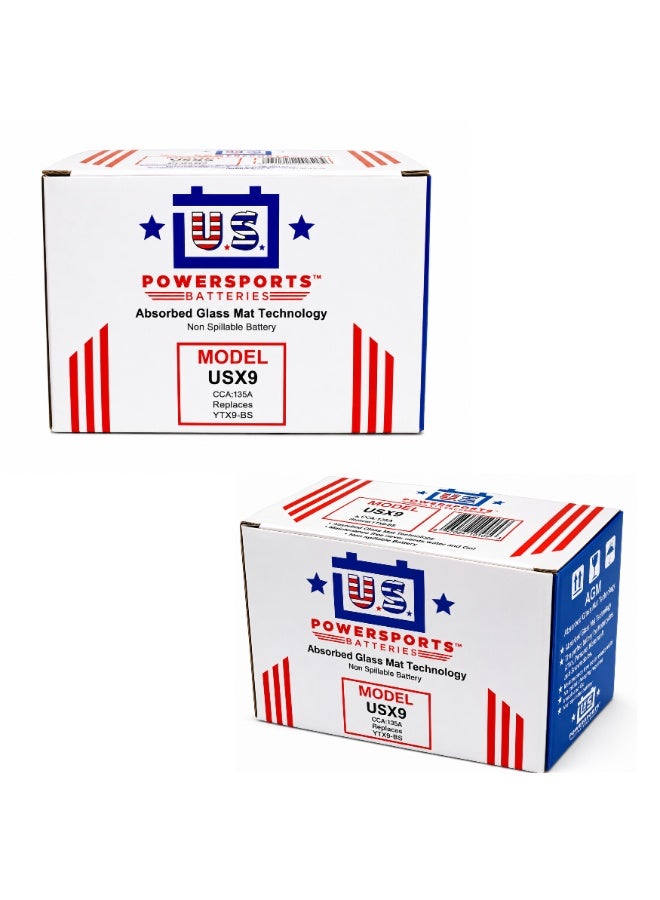 US POWERSPORTS AGM Motorcycle Battery 12V 9Ah Maintenance Free Sealed Rechargeable Replacement for YTX9-BS Motorcycle Scooter ATV UTV - Image 4