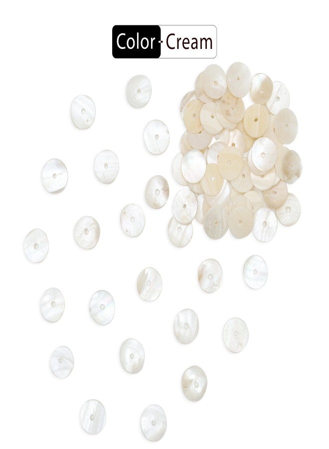 Embroiderymaterial Single Hole Round Mother of Pearl Buttons for Embelishment, Sewing and Crafting (72 Pieces, Cream) (10 MM) - Image 2