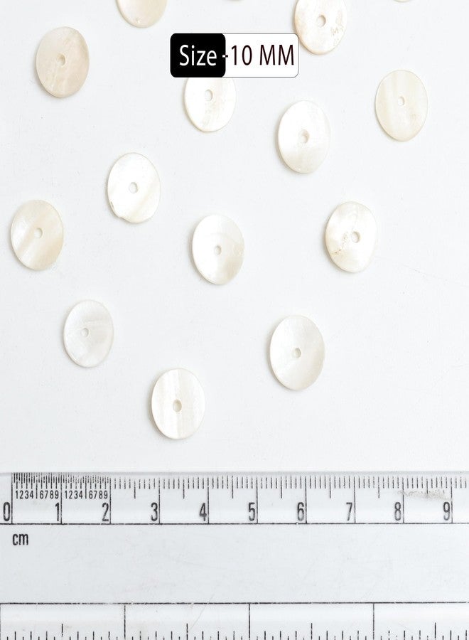 Embroiderymaterial Single Hole Round Mother of Pearl Buttons for Embelishment, Sewing and Crafting (72 Pieces, Cream) (10 MM) - Image 3