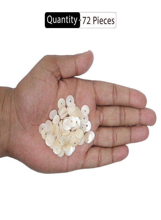 Embroiderymaterial Single Hole Round Mother of Pearl Buttons for Embelishment, Sewing and Crafting (72 Pieces, Cream) (10 MM) - Image 5