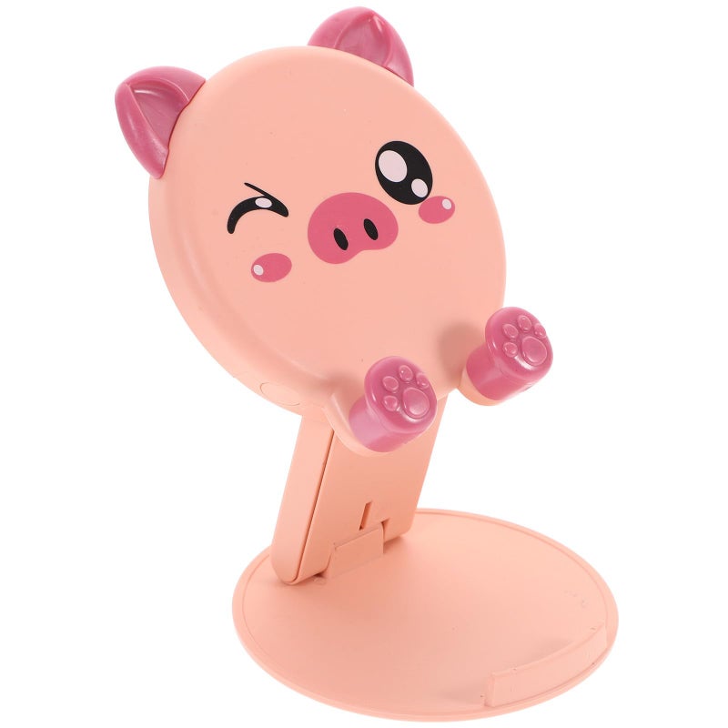 Adjustable Pink Folding Phone Stand Cartoon Design Desktop Holder For Hands Free Use - Image 2