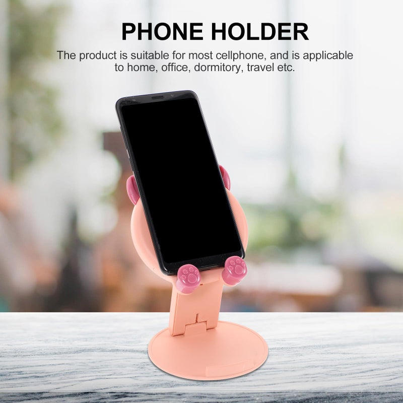 Adjustable Pink Folding Phone Stand Cartoon Design Desktop Holder For Hands Free Use - Image 5