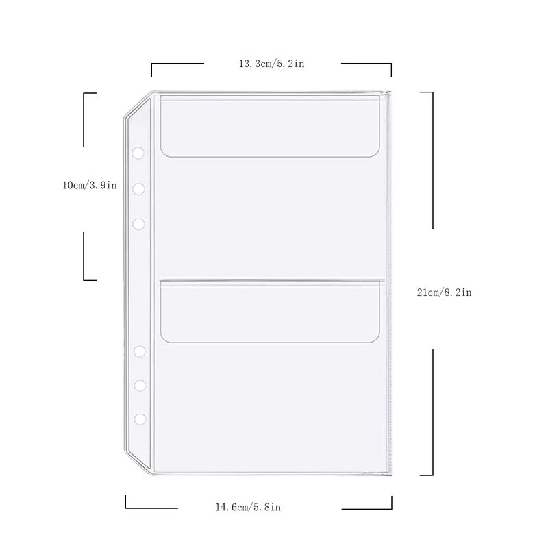 Zelten 6 Pack A5 6 Holes Binder 2 Pockets Plastic Binder Folders Waterproof 6 Holes Holder for Receipt Ticket (2 Pocket, A5) - Image 2