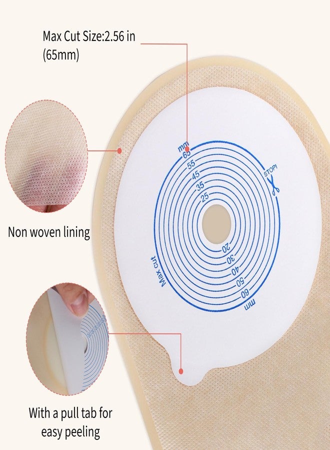 DERAYMI 30 PCS Colostomy Bags, DERAYMI One Piece Ostomy Bag,15mm-65mm Ostomy Supplies, Cut to Fit, Ostomy Drainable Pouch - Image 3