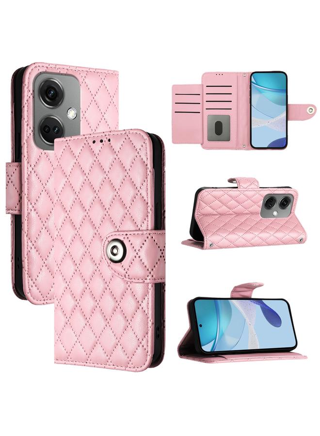 اس-توب جراب لهاتف OnePlus Nord CE3 مصنوع من الجلد بتصميم معيني مع حبل تعليق - Image 1