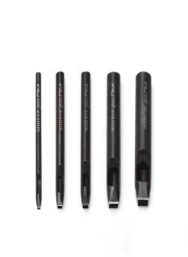WUTA Square Leather Hole Punch,5PCS Steel Hollow Punch Tool Set for Belt,Watch Band,Leather Crafting（2mm-10mm ） - Image 1
