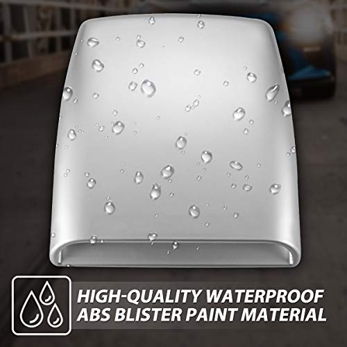 KATUR Universal Car Decorative Air Flow Intake Hood Scoop Vent Turbo Bonnet Cover Gray - Image 3