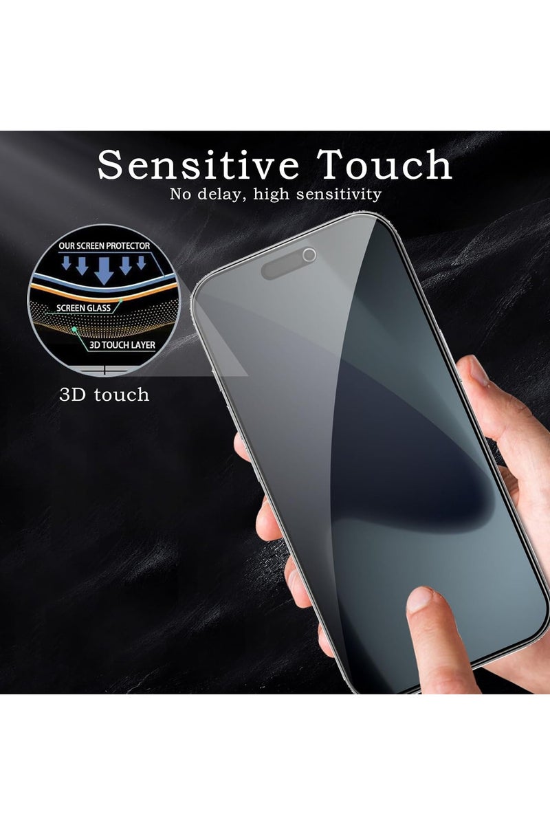Fankalo [2+2 Pack] Privacy Screen Protector for iPhone 17 Pro Max 6.9-Inch with Camera Lens Protector, Anti-Spy Tempered Glass Film 9H Hardness Bubble Free Anti-Glare,2-Pack Each - Image 4
