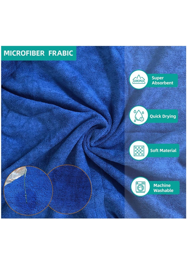 Dog Drying Coat Bathrobe Towel Microfibre Material Fast Drying Super Absorbent Dog Bath Robe Pet Quick Drying Moisture Absorbing with Adjustable Collar and Waist (Blue L) - Image 4