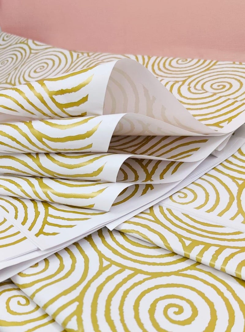Tera13 TERA 13 Golden Gift Wrapping Paper Sheets, Gift Wrapping Paper Sheet, Gift Wrap Roll, Gift Cover Rapping Paper, Gift Packing Materials, Golden Gift Wrapping Paper (10pcs) - Image 3