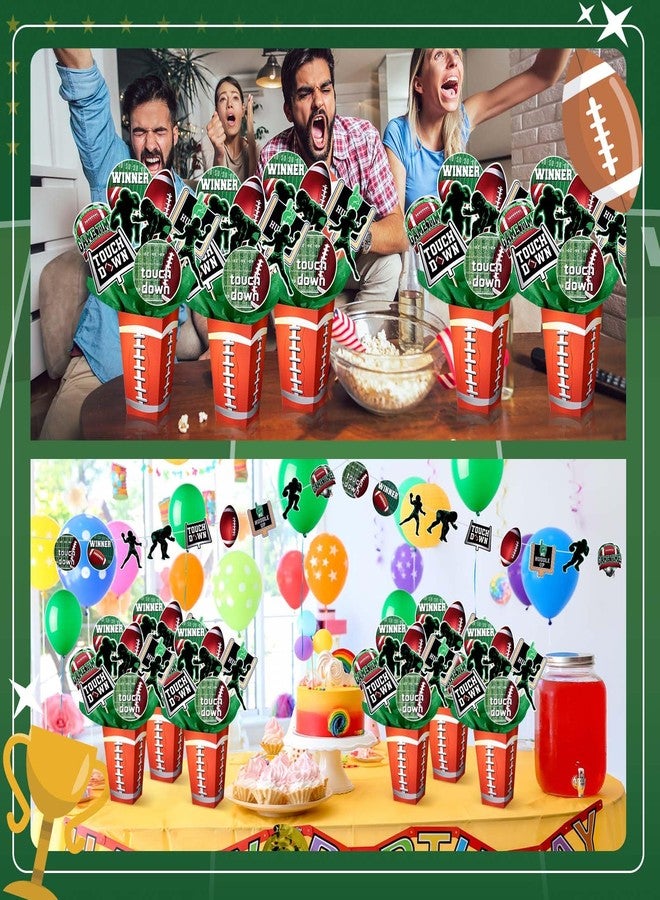 Marspark 6 Sets 54 Pcs Football Party Centerpieces Decorations Sports Themed Table Toppers with Box Game Day Football Cutouts and Sticks for DIY Shower Sports Party Birthday Decor - Image 4
