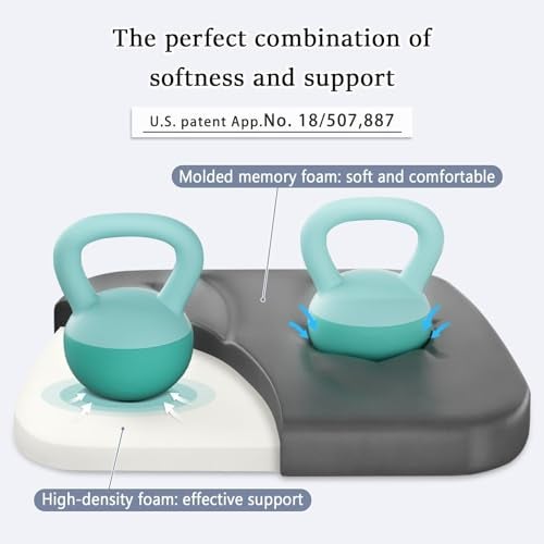 baibu Kitchen Chair Cushions DualLayer Patented Design Molded Memory Foam Dining Chair Pads with Ties and Washable Cover 17 x 16 x 2 Black - Image 3