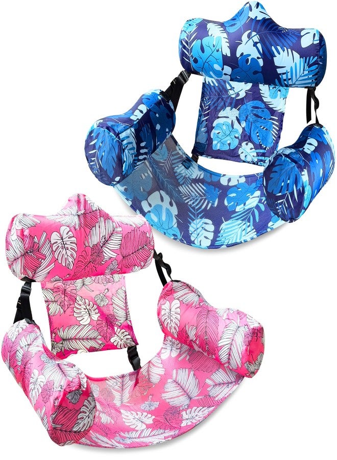 AMENON 2 Pack Inflatable Pool Floats Adult, Floating Chair Lounger, Adjustable Blow up Pool Noodles Float for Heavy Duty Adult, Fabric Swimming Water Chair for Party Summer Beach Vocation Essential Lake Fun - Image 1