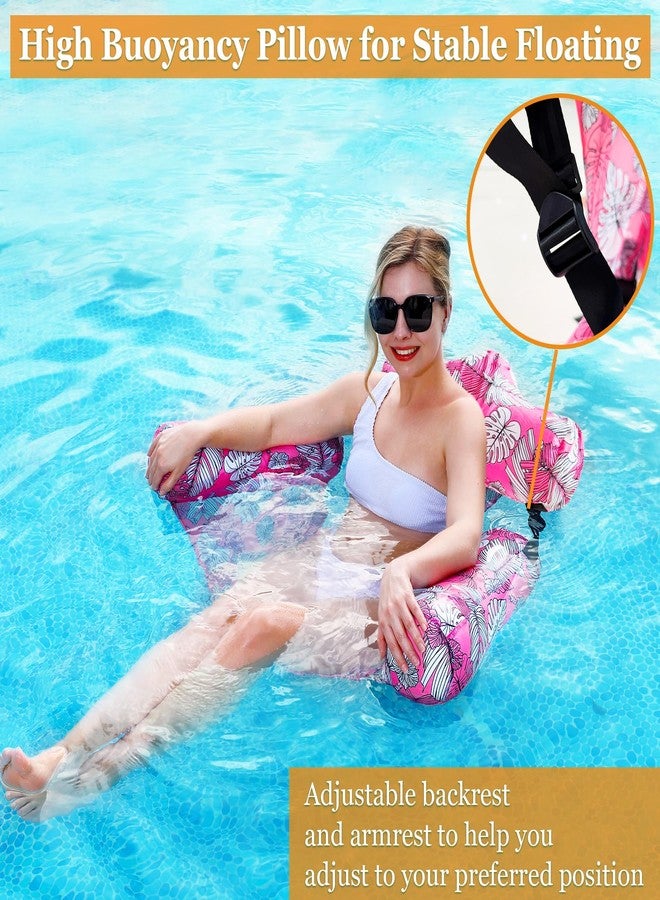 AMENON 2 Pack Inflatable Pool Floats Adult, Floating Chair Lounger, Adjustable Blow up Pool Noodles Float for Heavy Duty Adult, Fabric Swimming Water Chair for Party Summer Beach Vocation Essential Lake Fun - Image 2