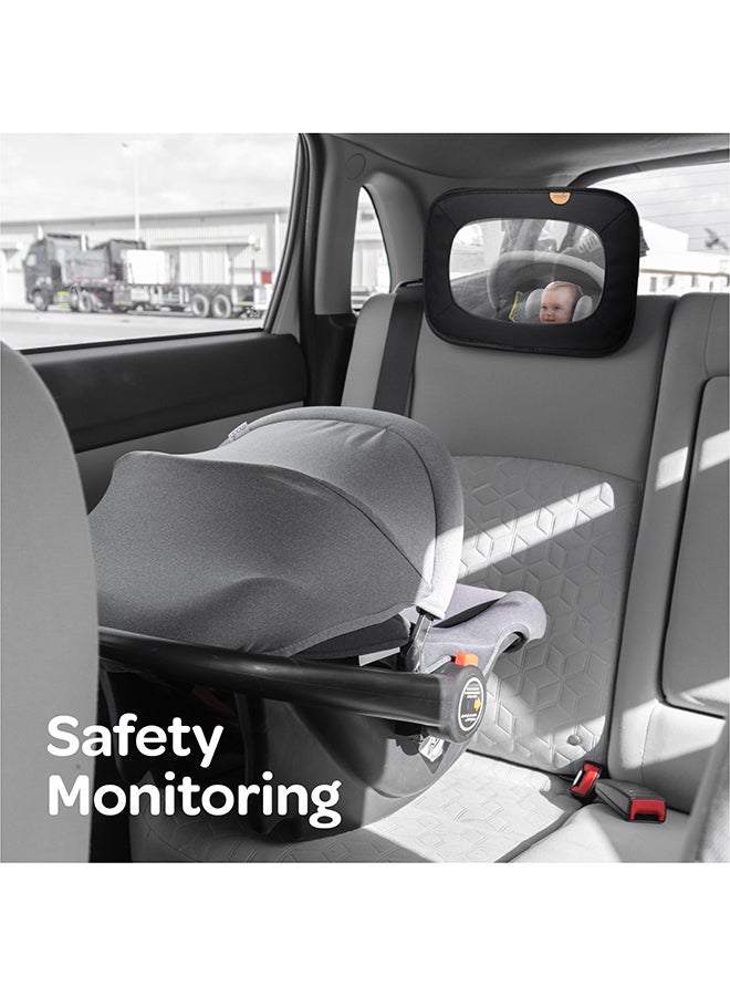 Moon Baby Back Seat Mirror - Universal Fit, Anti-Slip, 360-Degree -Black Twill  - Image 2