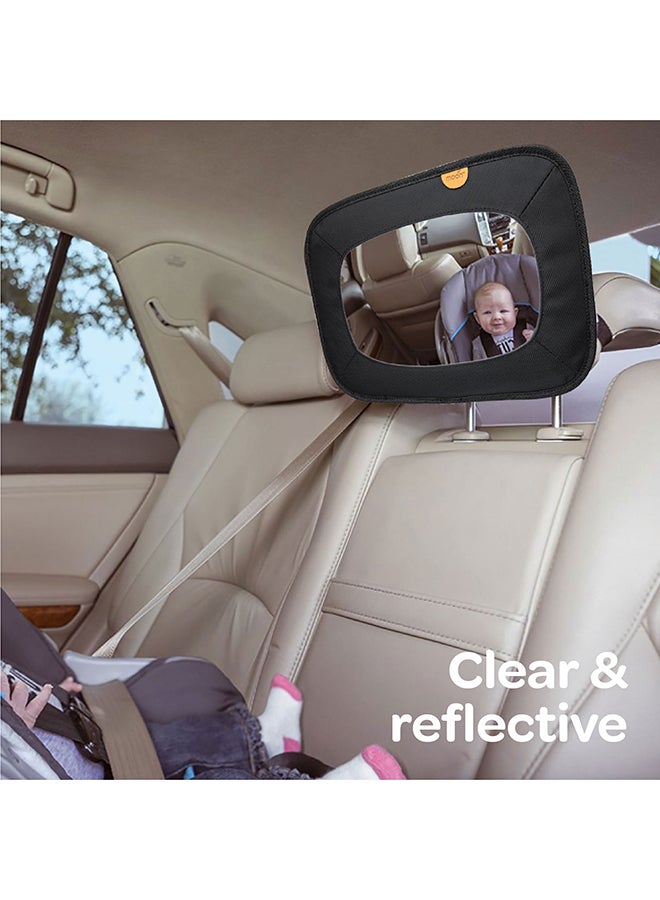 Moon Baby Back Seat Mirror - Universal Fit, Anti-Slip, 360-Degree -Black Twill  - Image 3