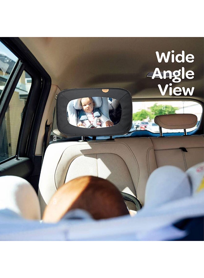 Moon Baby Back Seat Mirror - Universal Fit, Anti-Slip, 360-Degree -Black Twill  - Image 4
