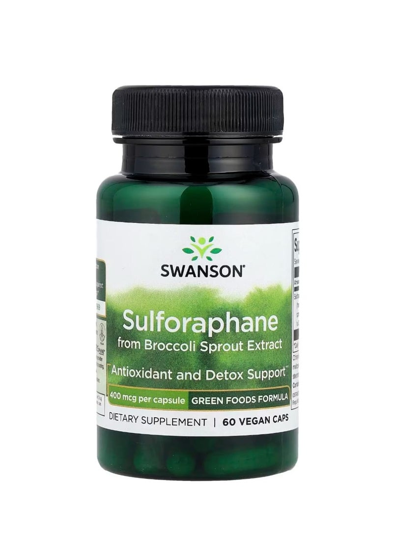 SWANSON Sulforaphane from Broccoli Sprout Extract 400 mcg 60 Vegan Caps - Image 1