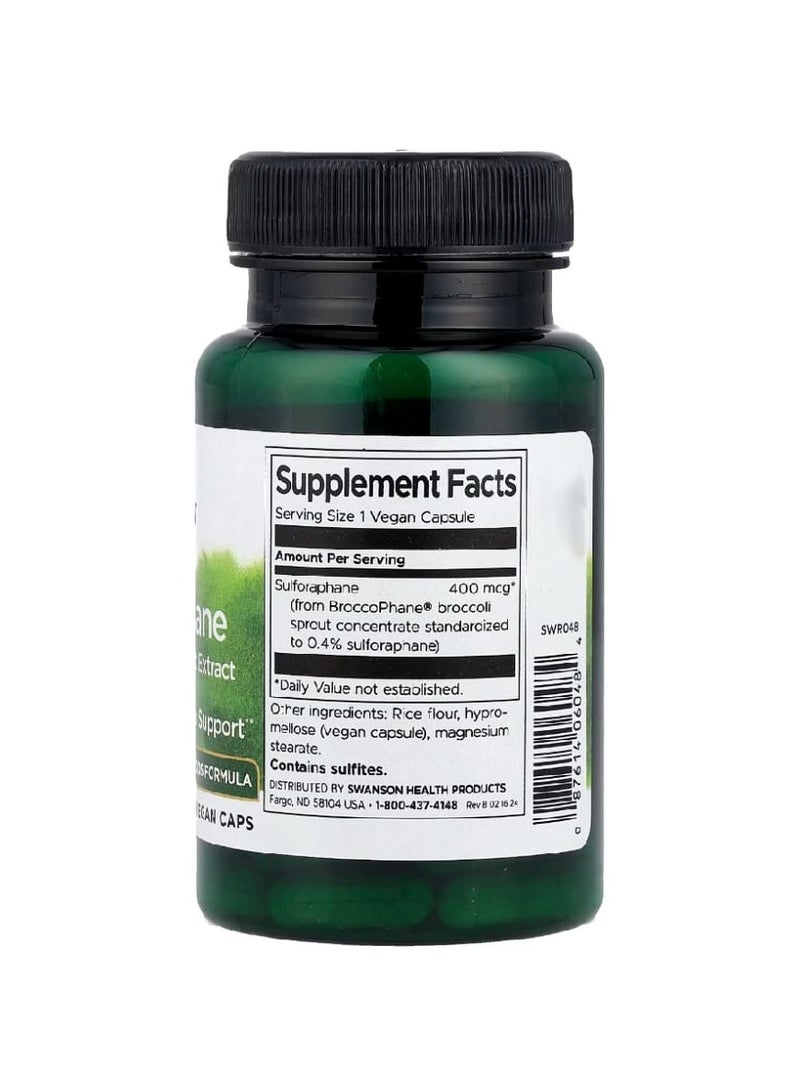SWANSON Sulforaphane from Broccoli Sprout Extract 400 mcg 60 Vegan Caps - Image 2