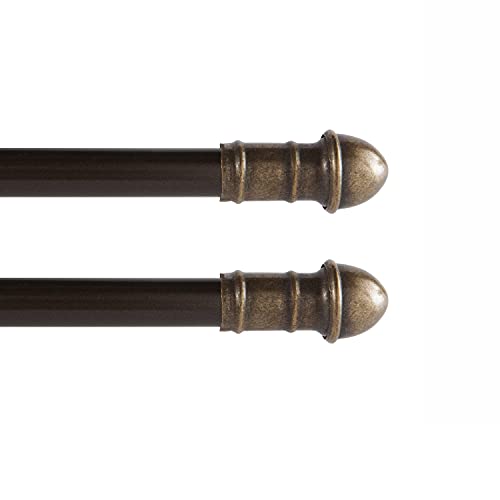 Interior Living 2848 in Adjustable Petite Caf Curtain Rod 2Pack 716 in Diameter Bronze