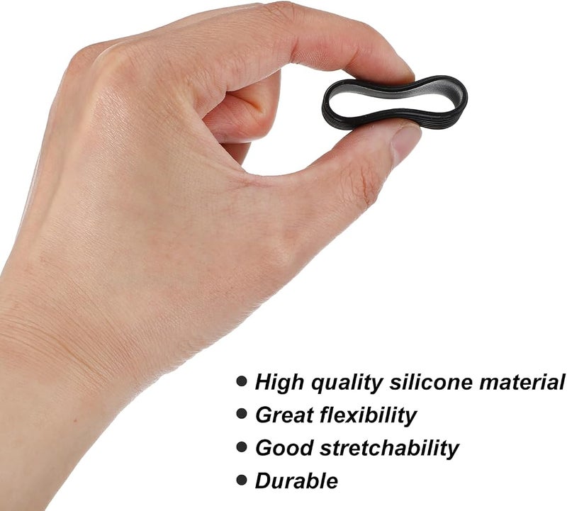 KASTWAVE 10 Pcs Tennis Racket Silicone Racquet Grip Ring, Black Tennis Racket Handle Rubber Ring, Absorbent Overgrip in Place, Tennis Grip Band for Badminton Squash Baseball Racquetball Bat Handle - Image 4