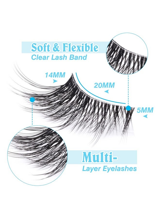 zanlufly Half Lashes Lashes Natural Look Wispy 3/4 False Eyelashes Fluffy Clear Band False Cat Eye Lashes that Look Like Extensions Soft Handmade Reusable Lashes Pack - Image 2