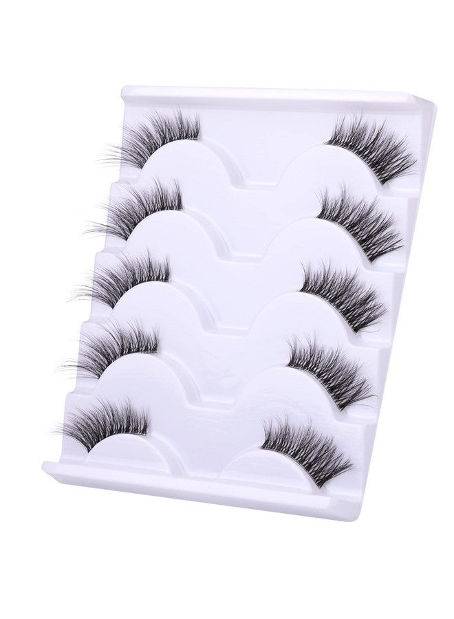 zanlufly Half Lashes Lashes Natural Look Wispy 3/4 False Eyelashes Fluffy Clear Band False Cat Eye Lashes that Look Like Extensions Soft Handmade Reusable Lashes Pack - Image 4