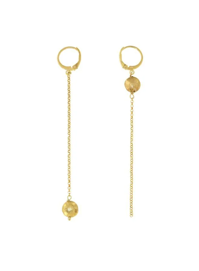 جواندلينا Silver Yellow Gold Plated Earrings with Semi Precious Stones: Sapphire Blue Yellow