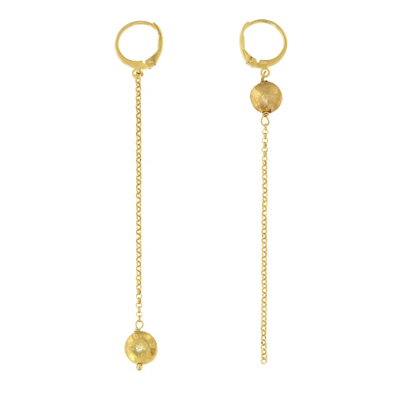 Guendalina Silver Yellow Gold Plated Earrings with Semi Precious Stones: Sapphire Blue Yellow