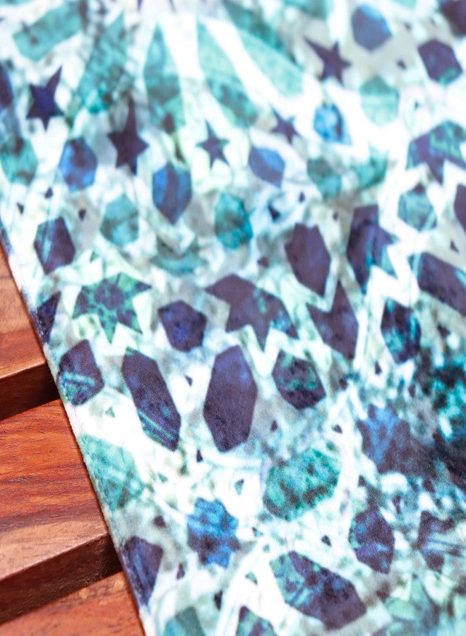 Zeba World Moghul Inspired Digital Print Emerald Green Enhanced Decor 6 Seater Table Runner Cloth, Table Runner for Living Room, Dining Table Runner - (Size : 12" X 84" ; 30 Cms X 213 Cms) - Image 4