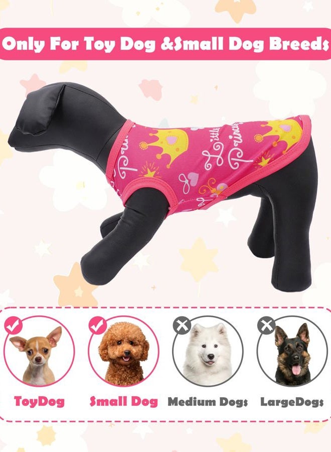 pet show 4 Pack Dog Shirts for Small Doggies Female Tank Top Tee Red Pink T-Shirts Pets Sleeveless Vest Cats Kittens Girl Puppy Clothes (Small) - Image 2