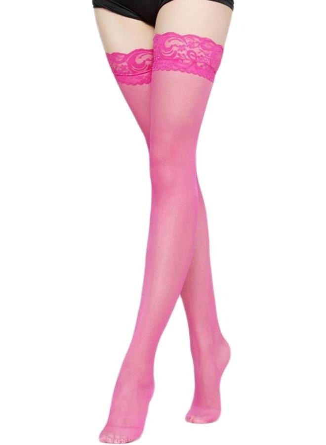 No brands Women's Lace Top Stay-Up Silky Semi-Sheer Pantyhose Stockings - Image 1