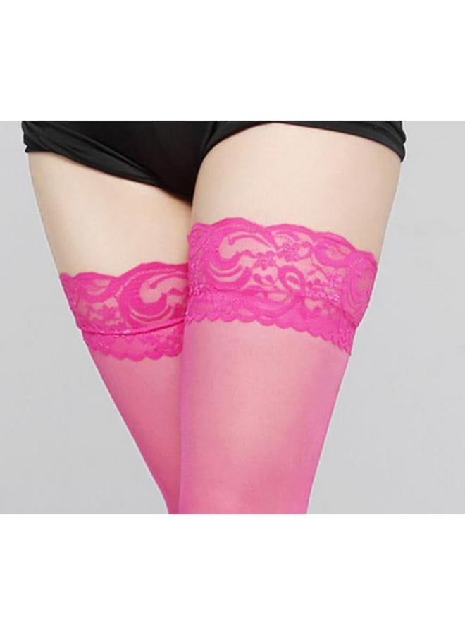 No brands Women's Lace Top Stay-Up Silky Semi-Sheer Pantyhose Stockings - Image 2