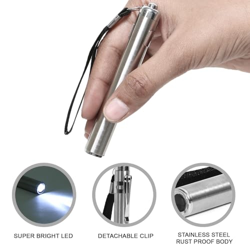 DPCP LED Pen Torch for Doctors - Medical Examination Penlight with Pocket Clip, Durable, Bright, and Reliable Diagnostic Tool for Healthcare Professionals Medical Student and Clinic Uses Silver - Image 4