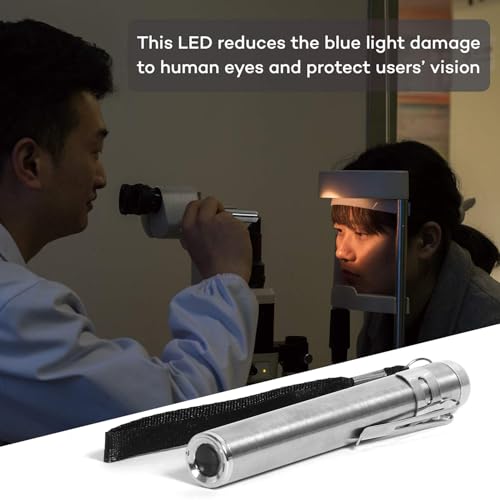 DPCP LED Pen Torch for Doctors - Medical Examination Penlight with Pocket Clip, Durable, Bright, and Reliable Diagnostic Tool for Healthcare Professionals Medical Student and Clinic Uses Silver - Image 2