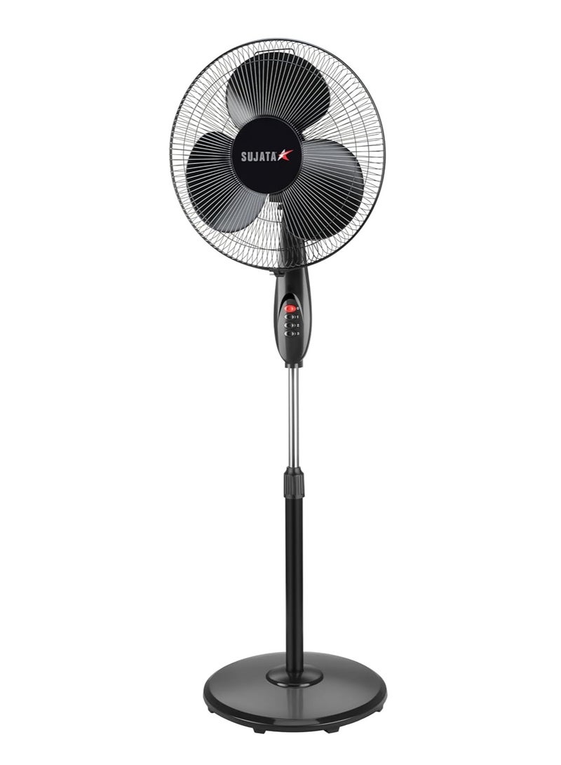 Sujata Premium Pedestal Fan 400mm | 2 Year Warranty | Stand Fan for Home | 1350 RPM | 100% Copper Winding Motor | Oscillating Pedestal Fan with High Air Delivery | 3 Speed Control (SPF09 - Black) - Image 1
